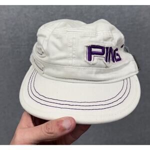 Ping Ranger Hat Mens Adjustable Strap Back White Purple Baseball Golf Cap NWT